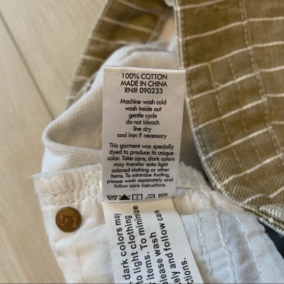 PacSun Shorts Size 24 Striped Tan White Cotton Denim High Waisted Mom NWOT - Picture 5 of 6